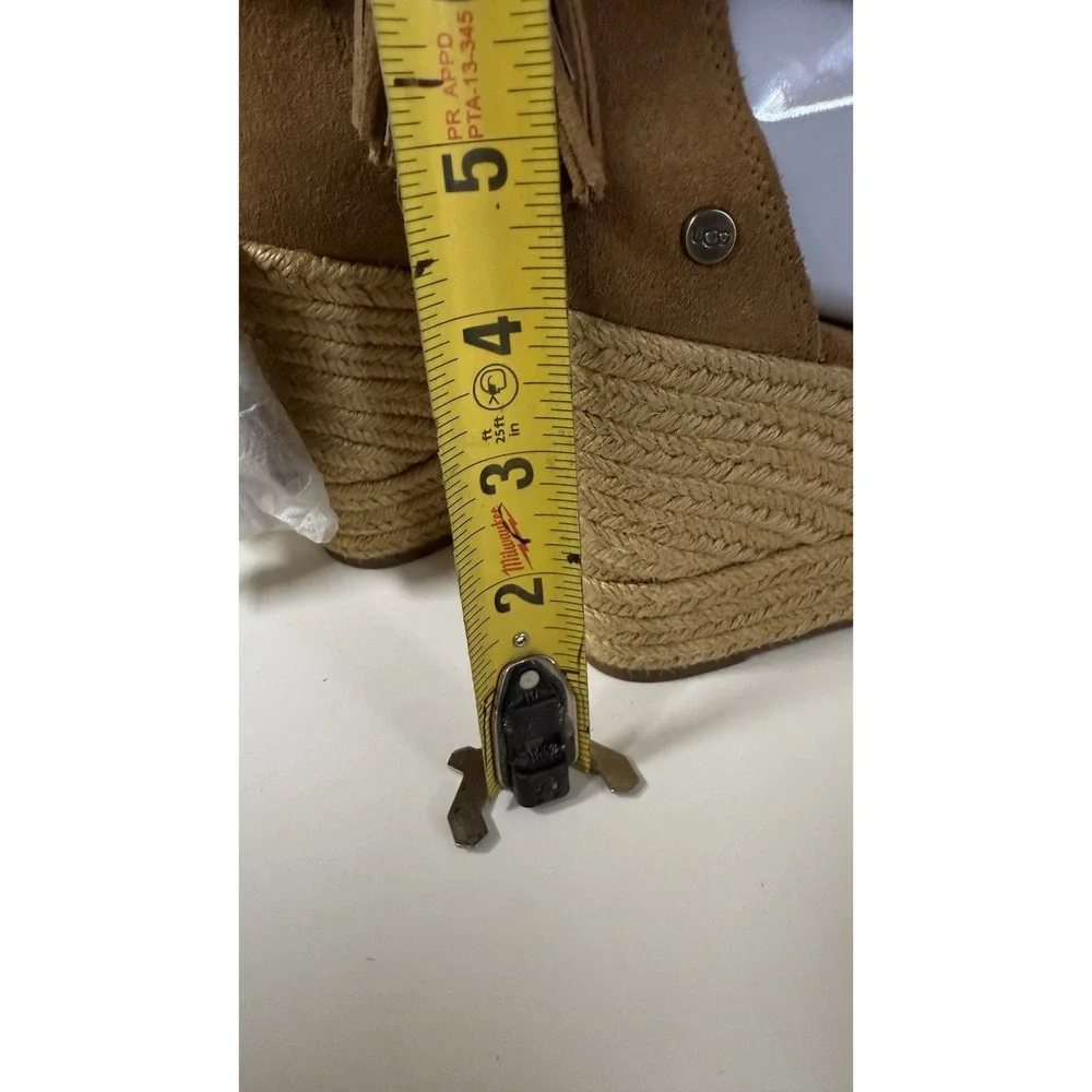 Ugg Australia Raquel Platform Espadrille Sandals Suede Tassels‎ 1019895 Chestnut